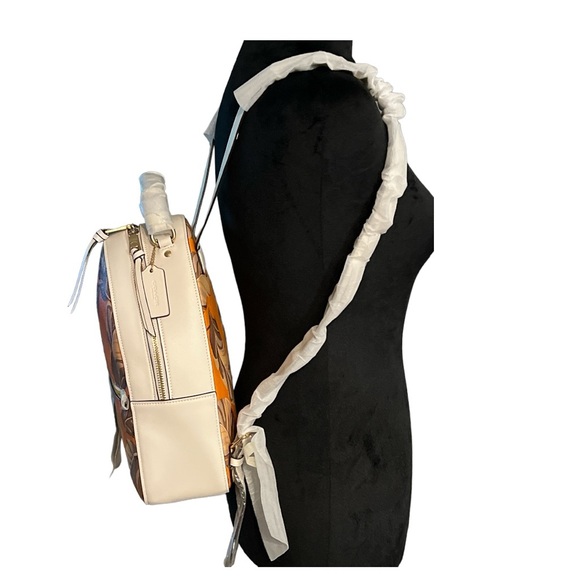Coach Signature Jordyn Backpack Natural Banana Leaves Redwood Sunbeam Multi NWT - Picture 5 of 12